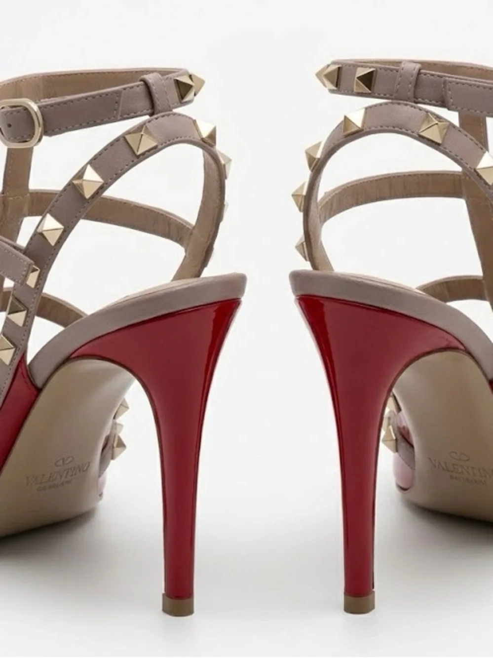 Valentino Rockstud Red Patent Leather Cage Pump